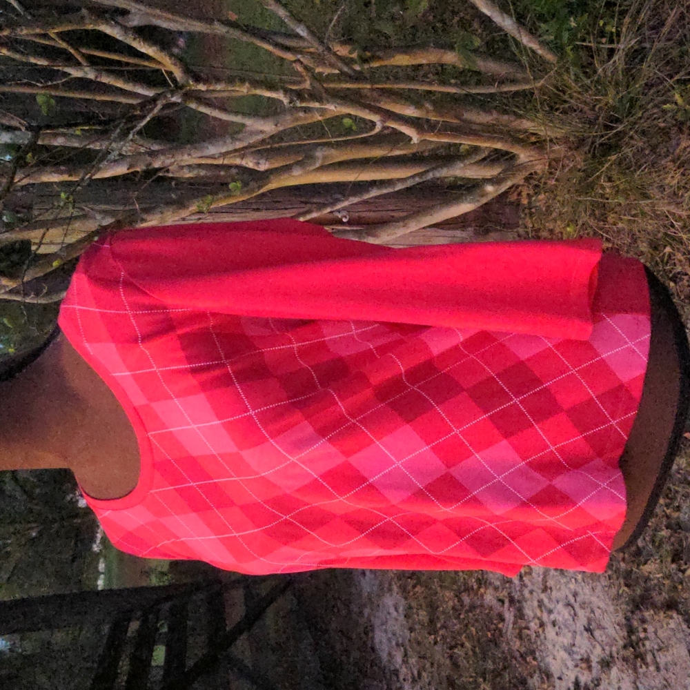 Talbots Petite Raspberry Argyle Round Neckline ¾-… - image 3